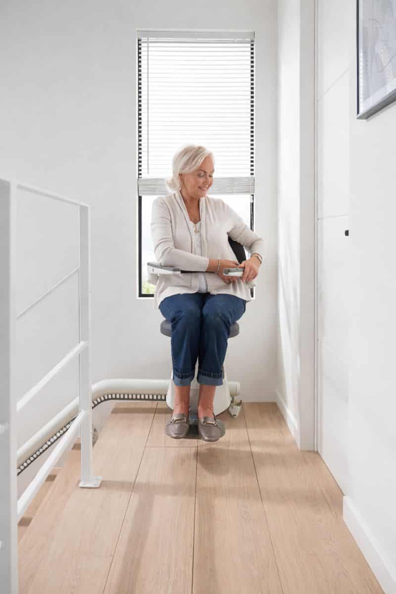 Stairlift image at the top of the stairs